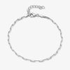 Wholesale 925 Sterling Silver Simple Paper Clip Bracelet With Geometric Pattern And Electroplating For Girls
