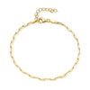 Wholesale 925 Sterling Silver Simple Paper Clip Bracelet With Geometric Pattern And Electroplating For Girls