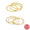 Wholesale 925 Sterling Silver Simple Plain Ring Set For Women With Geometric Design And Real Gold Plated Electroplating