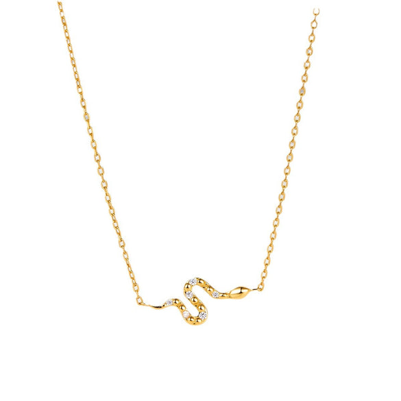 Wholesale 925 Sterling Silver Snakeshaped Animal Pattern Electroplated Women's Necklace