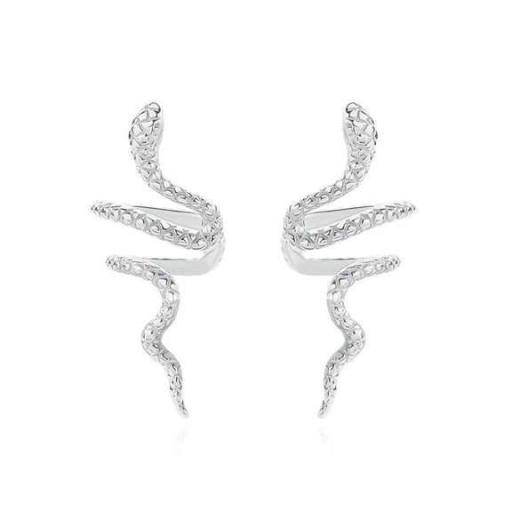Wholesale 925 Sterling Silver Snakeshaped Ear Clips With Animal Pattern And Electroplating For Women Retro Style