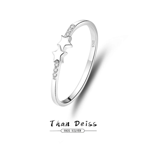 Wholesale 925 Sterling Silver Star Pattern Women's Small Fresh Style Electroplated Ring