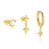 Wholesale 925 Sterling Silver Star Shape Microinlaid Zircon Earrings For Women With Minimalist Design
