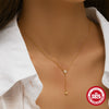 Wholesale 925 Sterling Silver Tassel Yshaped Double Heart Electroplated Clavicle Necklace For Women