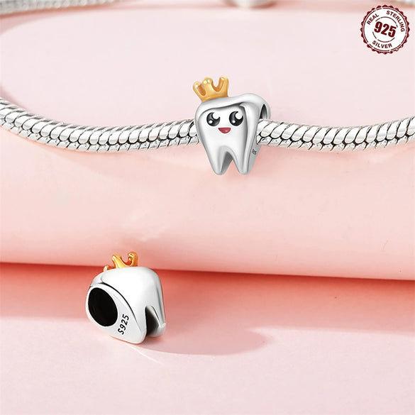 Wholesale Sterling Silver 925 Teeth Pendant With Dripping Oil Treatment And Original Design
