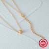 Wholesale 925 Sterling Silver Textured Ball Geometric Pendant Ochain Necklace For Women With Electroplating