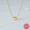 Wholesale 925 Sterling Silver Textured Ball Geometric Pendant Ochain Necklace For Women With Electroplating