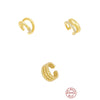 Wholesale Sterling Silver Three Layer Round Beads Double Layer Diamond Ear Clip Non Piercing Ear Bone Clip Earrings With Geometric Design And Real Gold Electroplating For Women