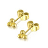 Wholesale 925 Sterling Silver Triple Ball Cartilage Spiral Pierced Earrings With Small Dots Geometric Design Electroplated Real Gold Plated
