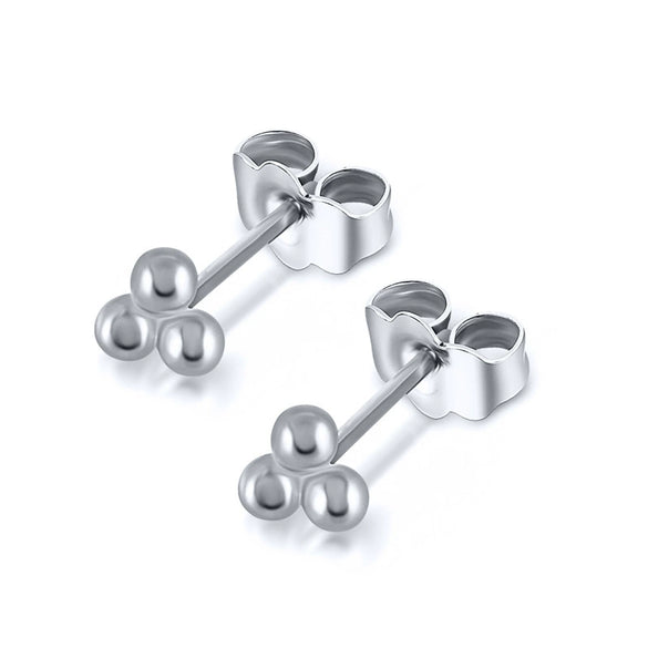 Wholesale 925 Sterling Silver Triple Ball Cartilage Spiral Pierced Earrings With Small Dots Geometric Design Electroplated Real Gold Plated