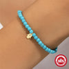 Wholesale 925 Sterling Silver Turquoise Handmade Beaded Geometric Bracelet For Women With Real Gold Electroplating