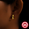 Wholesale 925 Sterling Silver U Shaped Circle Earrings With Geometric Design And Electroplating Minimalist Style