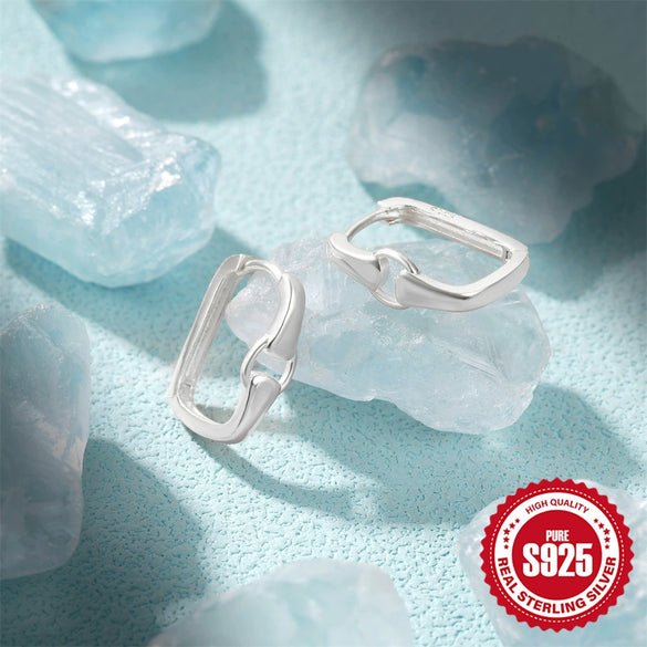 Wholesale 925 Sterling Silver U Shaped Circle Earrings With Geometric Design And Electroplating Minimalist Style
