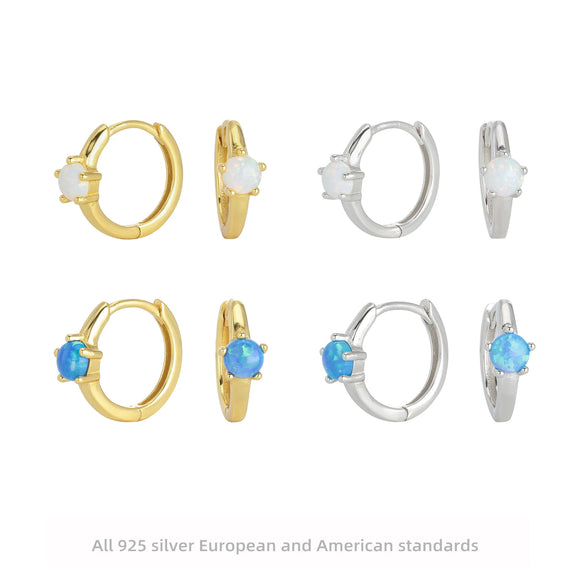Wholesale 925 Sterling Silver Ushape Inlaid Earring For Women With Electroplating