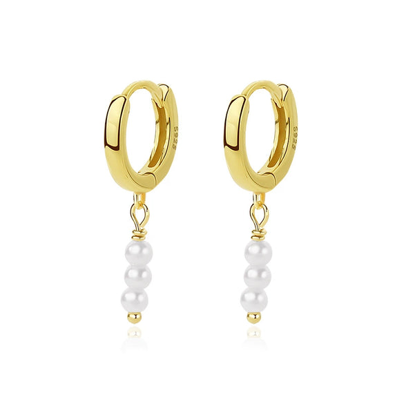 Wholesale 925 Sterling Silver Vintage Tassel Pearl Geometric Earrings For Women