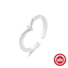 Wholesale 925 Sterling Silver Vshaped Leaf Opening Finger Ring With Electroplating And Real Gold Plating For Women