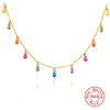 Wholesale 925 Sterling Silver Water Drop Pendant Necklace With Geometric Pattern And Inlaid Zircon For Women