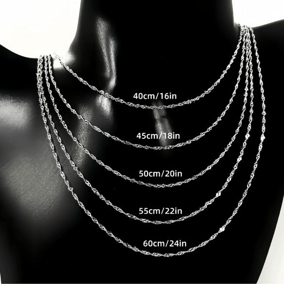 Wholesale 925 Sterling Silver Water Wave Chain Fashion Diy Pendant Clavicle Chain With Electroplating