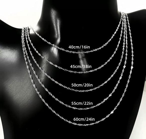 Wholesale 925 Sterling Silver Water Wave Chain Fashion Diy Pendant Clavicle Chain With Electroplating