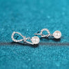 Wholesale 925 Sterling Silver Women's Asymmetric Geometric Earrings With Freshwater Pearl And Diamond