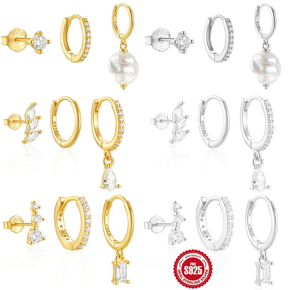 Wholesale 925 Sterling Silver Women's Earrings With Geometric Design Electroplated