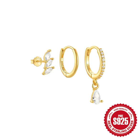 Wholesale 925 Sterling Silver Women's Earrings With Geometric Design Electroplated