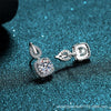 Wholesale 925 Sterling Silver Women's Fourclaw Square Bag Earrings With Flower Pattern And Electroplating Treatment