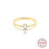 Wholesale 925 Sterling Silver Women's Geometric Ring With Zircon Color Electroplated And Exquisitely Stacked
