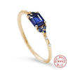 Wholesale 925 Sterling Silver Women's Geometric Ring With Zircon Color Electroplated And Exquisitely Stacked