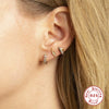Wholesale 925 Sterling Silver Women's Geometric Ufo Butterfly Insect Spiral Small Gold Ball Ear Studs With Electroplating