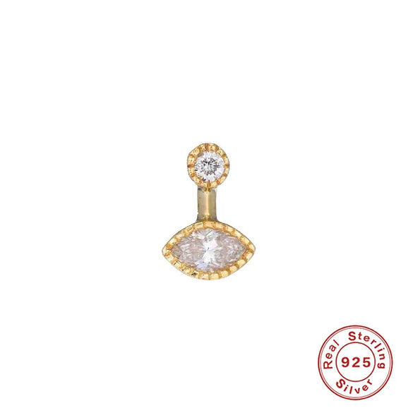 Wholesale 925 Sterling Silver Women's Geometric Ufo Butterfly Insect Spiral Small Gold Ball Ear Studs With Electroplating