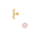 Wholesale 925 Sterling Silver Women's Geometric Ufo Butterfly Insect Spiral Small Gold Ball Ear Studs With Electroplating