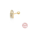 Wholesale 925 Sterling Silver Women's Geometric Ufo Butterfly Insect Spiral Small Gold Ball Ear Studs With Electroplating
