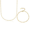 Wholesale 925 Sterling Silver Women's Glitter Geometric Sequins Chain And Bracelet Set With 18K Gold Electroplated Treatment