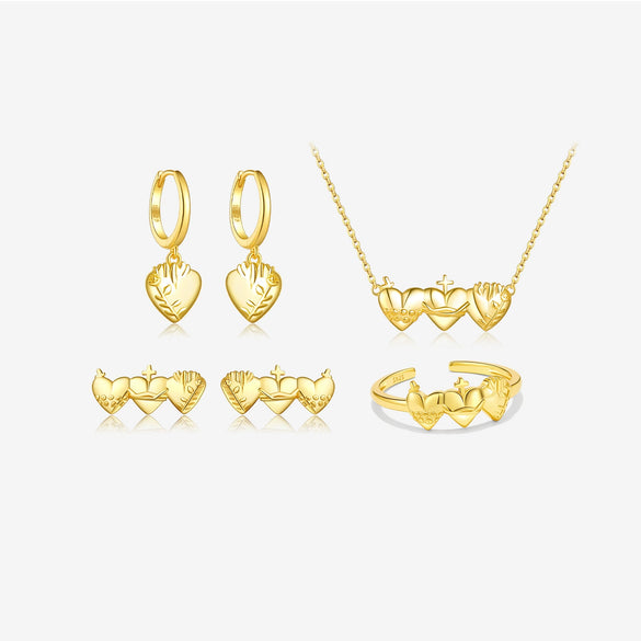 Wholesale 925 Sterling Silver Women's Love Water Drops Bell Pattern Necklace Ring With Diamond Design And Platinum 18K Gold Electroplating
