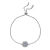 Wholesale 925 Sterling Silver Women's Moissanite Flower Patterned Bracelet With Electroplating Treatment
