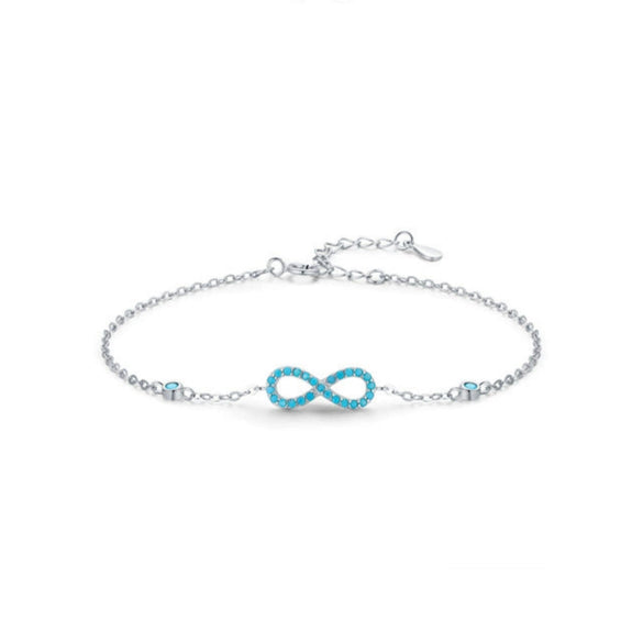 Wholesale 925 Sterling Silver Women's Unlimited Love Symbol Bracelet With Micro Inlay Geometric Styling