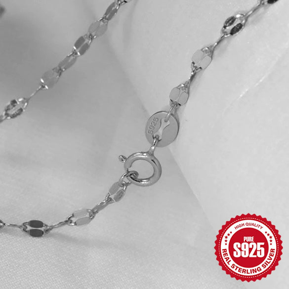 Wholesale 925 Sterling Silver Women's Water Wave Snake Bead Chain With Geometric Pattern And Electroplating