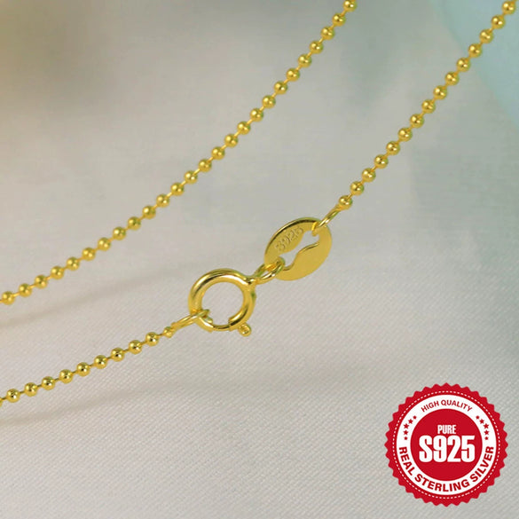 Wholesale 925 Sterling Silver Women's Water Wave Snake Bead Chain With Geometric Pattern And Electroplating