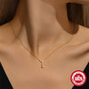 Wholesale 925 Sterling Silver Yshaped Geometric Minimalist Collarbone Necklace With Electroplating Treatment