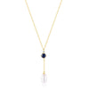 Wholesale 925 Sterling Silver Yshaped Pearl Diamond Necklace With Geometric Design And Electroplating For Women