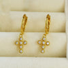 Wholesale 925 Sterling Silver Zircon Inlaid Geometric Cross Earring