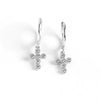 Wholesale 925 Sterling Silver Zircon Inlaid Geometric Cross Earring