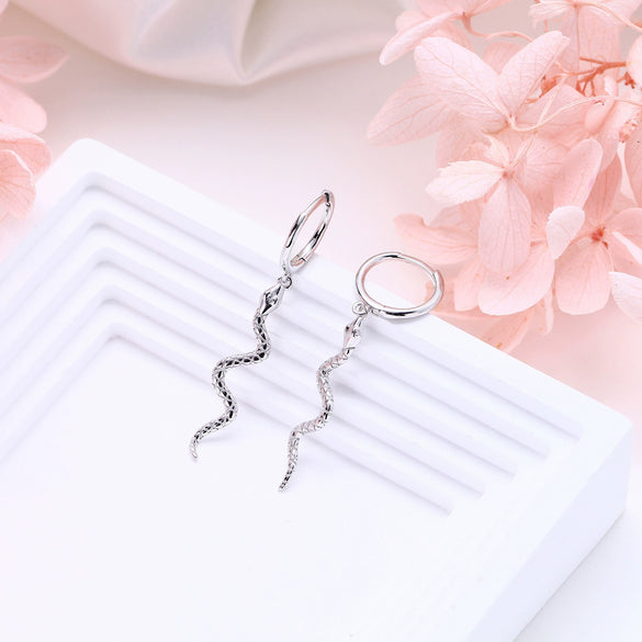 Wholesale 925 Sterling Silver Zodiac Snake Earrings For Women