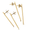 Wholesale Stick Ear Studs Stainless Steel Glossy 18K Vacuum Plated Jewelry Accessories