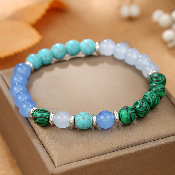Wholesale Stone Beaded Bracelet Handmade Amethyst Lapis Lazuli Tiger Eye Unisex