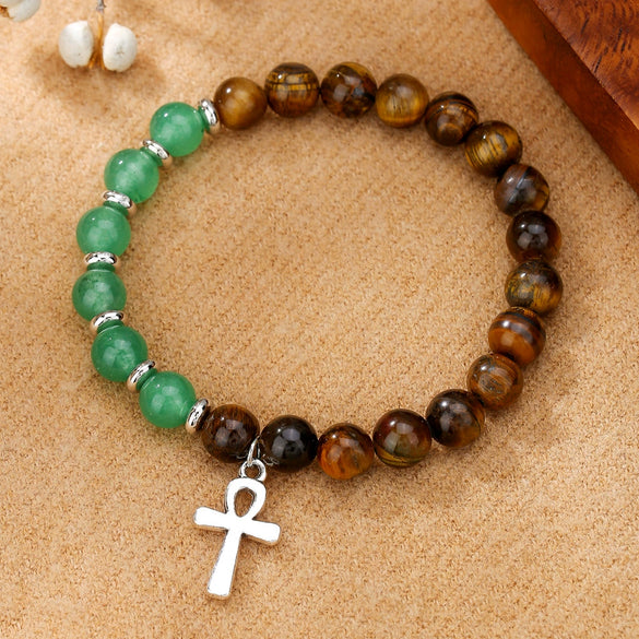 Wholesale Stone Beaded Bracelet Handmade Amethyst Lapis Lazuli Tiger Eye Unisex