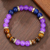 Wholesale Stone Beaded Bracelet Handmade Amethyst Lapis Lazuli Tiger Eye Unisex