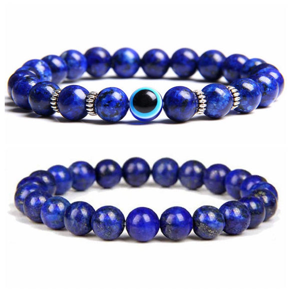 Wholesale Stone Beaded Bracelet Tiger Eye Frosted Volcanic Stone Devil's Eye Handmade Fashion Geometric Unisex