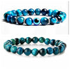 Wholesale Stone Beaded Bracelet Tiger Eye Frosted Volcanic Stone Devil's Eye Handmade Fashion Geometric Unisex